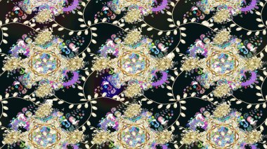 Taslak dekoratif arka plan, çiçek mandala. Raster illüstrasyonu. Çiçek. Gri renklerde.