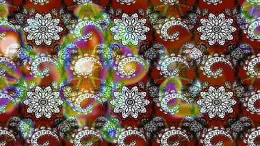 Gri ve kahverengi çiçekli eskiz deseni, suluboya çiçek deseni, sevimli çiçek, duvar kağıdı, kart veya kumaş için fayanslı. Raster - stok.