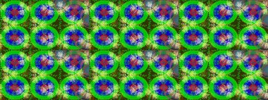 Nakış desenli çiçek deseni. Renkli grunge soyut arkaplanı koloyeşil çiçeklerle süslüyor. İzler, kumaş, duvar kağıtları, tekstil için raster dokusu.