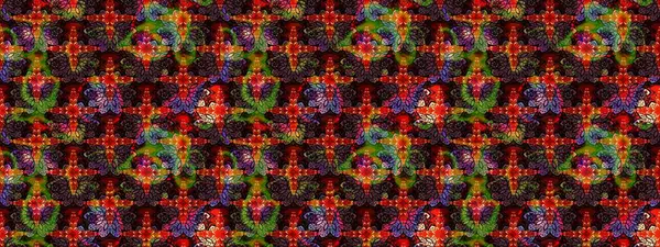 Çiçek ve yapraklı çiçek deseni. Raster illüstrasyonu. Küçük çiçekli şirin desen.