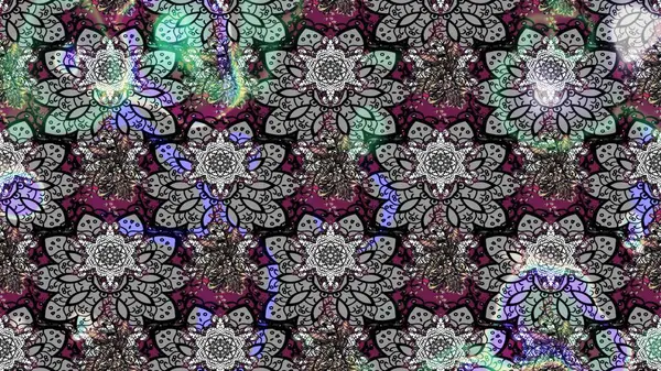 Çiçek deseni. Renkli Bahar Teması eskiz kalıbı. Düz Çiçek Elementleri Tasarımı. Raster çizimi. Güzel kumaş deseni..