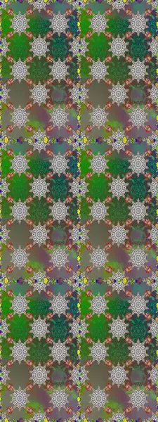 Raster illüstrasyonu. Yeşil ve gri renklerde. Anti-stres için Raster soyut şablon sayfası.