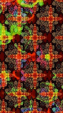 Yumuşak, bahar çiçekleri siyah ve kahverengi renklerde. Raster illüstrasyonu. Çiçek ve yapraklı karalama şeklinde Raster çiçek deseni.