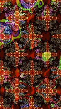 Modern stil dokusu. Çiçek desenli raster, kahverengi ve siyah çizgi grafik deseni soyut raster arkaplan.