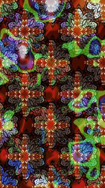 Çiçek arkaplan. Kahverengi ve siyah renkli şirin tekstil. Renkli çizim kalıbı. Çiçek duvar kâğıdı. Raster illüstrasyonu.