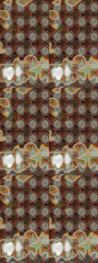 Renkli Bahar Teması eskiz kalıbı. Düz Çiçek Elementleri Tasarımı. Sevimli çiçek raster deseni. Gri ve kahverengi renkte çiçekler.