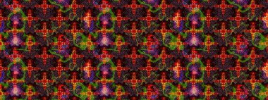 3D çiçekler, eskiz. Kahverengi ve siyah renklerde. Raster illüstrasyonu.