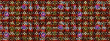 Küçük çiçekli yay deseni çiz. Raster illüstrasyonu. Suluboya tarzında kahverengi ve kırmızı renkler üzerine.