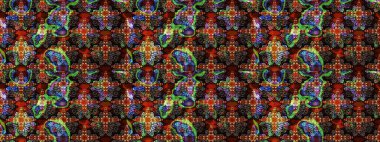 Soyut etnik raster çizim kalıbı. Arkaplan dokusu, duvar kağıdı, kahverengi ve siyah renkli çiçek teması. Kabile sanatı boho baskısı, klasik çiçek arkaplanı.