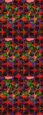 Renkli Yaz Temalı eskiz kalıbı. Siyah ve kahverengi renkte çiçekler. Raster illüstrasyonundaki çiçek desenli çizim. Düz Çiçek Elementleri Tasarımı.