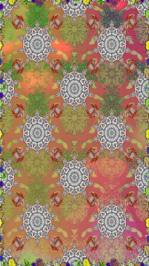 Birçok gri ve kahverengi soyut çiçekli tropik, pürüzsüz bir desen. Varicologray ve kahverengi raster pürüzsüz illüstrasyon. Küçük çiçekte sevimli çiçek deseni var..