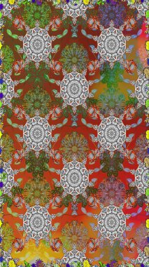 Vadinin çiçekleri kahverengi ve gri renklerde. Çiçeksiz desenlerin çizimi.