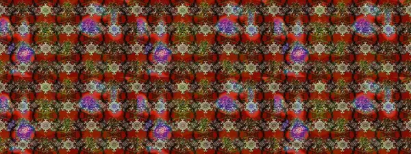 Küçük çiçekli yay deseni çiz. Raster illüstrasyonu. Suluboya tarzında kahverengi ve kırmızı renkler üzerine.