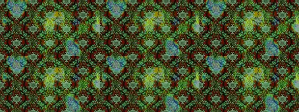 Sevimli çiçek raster deseni. Yeşil ve kahverengi renkli çiçekler. Renkli Bahar Teması eskiz kalıbı. Düz Çiçek Elementleri Tasarımı.