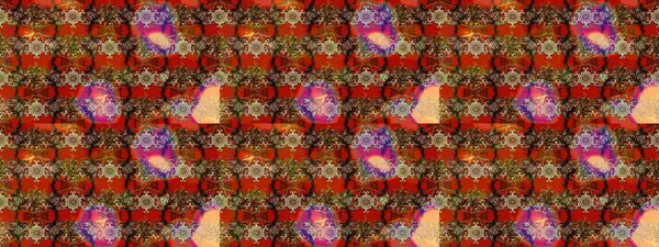 El çizimi çiçek çizimi deseni (fayans). Şirin çiçekli, desenli, kahverengi ve kırmızı renklerde renkli bir eskiz deseni. Tekstil için suluboya çizim deseni.