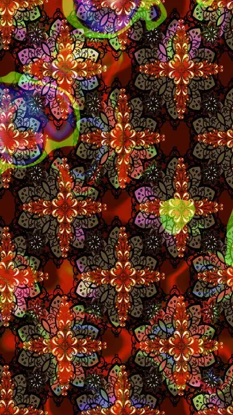 Modern stil dokusu. Çiçek desenli raster, kahverengi ve siyah çizgi grafik deseni soyut raster arkaplan.