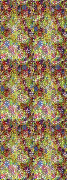 Küçük çiçekli basit, dikişsiz desen. Raster illüstrasyonu. Yeşil ve kahverengi renkli şirin çiçekler. Moda baskısı, albüm, ambalaj kağıdı, duvar kağıdı için zarif dekoratif süslemeler..