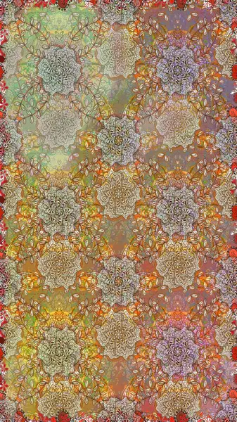 Kahverengi ve nötr renklerde çiçekler. Çiçekli karalama şeklinde Raster çiçek deseni. Nazik, sevimli çiçek arkaplanı..