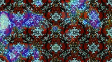 Çiçekli karalama şeklinde Raster çiçek deseni. Raster illüstrasyonu. Yumuşak, yaz çiçekleri mavi ve kahverengi renklerde.