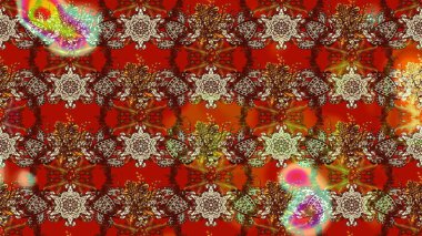 Küçük çiçekteki sevimli çiçek deseni. Raster illüstrasyonu. Raster deseni. Nazikçe, yaz çiçekleri kahverengi ve kırmızı renklerde.