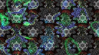 Raster illüstrasyonundaki çiçek desenli çizim. Suluboya tarzında siyah ve gri renkte çiçekler.