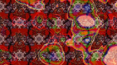 Raster illüstrasyonu. Çiçekli, yapraklı, çiçek desenli eskiz. El çizimi.