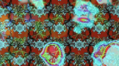 Raster illüstrasyonundaki çiçek desenli çizim. Mavi ve kahverengi renkte çiçekler. Düz Çiçek Elementleri Tasarımı. Renkli Yaz Teması çizim şablonu.