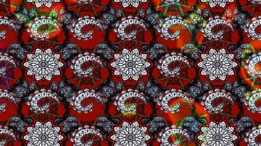 Tropik çiçekler. Gömlek, arka plan modelini çiz. Siyah ve kırmızı renkte çiçekler.