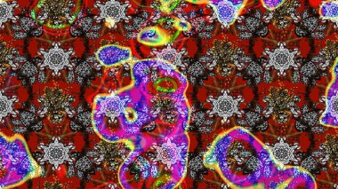 Çiçek duvar kağıdı. Çizim kalıbı. Renkli süs kenarı. Hint süsü. Gri ve kahverengi renklerde. Raster illüstrasyonu.