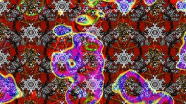 Çiçek duvar kağıdı. Çizim kalıbı. Renkli süs kenarı. Hint süsü. Gri ve kahverengi renklerde. Raster illüstrasyonu.