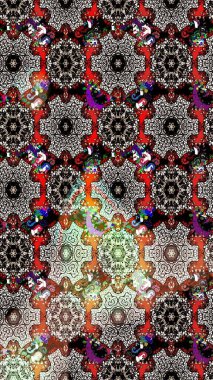 Kızılderili desenli desenli desenli şal deseni. Raster Henna dövme stili. Tekstil, tebrik kartı, boyama kitabı, telefon kılıfı baskısı için kullanılabilir. Etnik Mandala süsü.