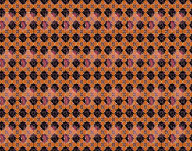 Çiçeksiz desenli, suluboya elle çizilmiş elementler. Parlak renkli fantezi çiçekleri, yapraklar, turuncu ve siyah renkli tomurcuklar, turuncu ve siyah.