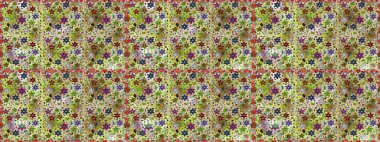 Renkli Bahar Temalı Kusursuz Arkaplan. Çiçekli, kusursuz bir arkaplan. Düz Çiçek Elementleri Tasarımı. Çocuk stili.