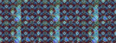 Patlayan çiçekler soyut olarak yerleştirilmiş. Raster deseni. Yumuşak, bahar çiçekleri mavi ve kırmızı renklerde. Raster illüstrasyonu.