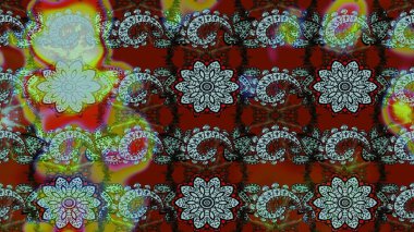 Suluboya, elle çizilmiş. Vadinin çiçekleri kırmızı ve nötr renklerde. Eskiz arkaplan modeli. Raster - stok.