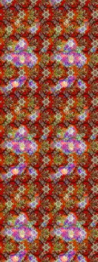 Renkli Bahar Teması eskiz kalıbı. Düz Çiçek Elementleri Tasarımı. Kahverengi ve kırmızı renkte çiçekler. Çiçekli çiçek deseni, suluboya. Raster illüstrasyonu.