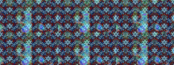 Patlayan çiçekler soyut olarak yerleştirilmiş. Raster deseni. Yumuşak, bahar çiçekleri mavi ve kırmızı renklerde. Raster illüstrasyonu.