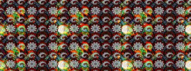 Çiçekler suluboya eskiz deseni. Raster Stili kumaş deseni.