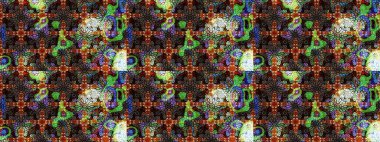 Raster illüstrasyonu. Kahverengi ve siyah renklerde bahar çiçekleri. Çiçek ve yapraklı karalama şeklinde Raster çiçek deseni.