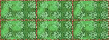 Çiçekli karalama şeklinde Raster çiçek deseni. Raster illüstrasyonu. Yumuşak, bahar çiçekleri yeşil ve nötr renklerde.