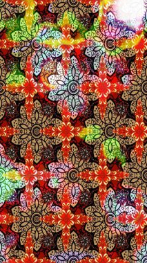 Raster illüstrasyonundaki çiçek desenli çizim. Düz Çiçek Elementleri Tasarımı. Güzel kumaş deseni. Renkli Bahar Teması çizim şablonu.