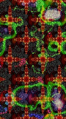 Düz Çiçek Elementleri Tasarımı. Renkli Bahar Teması eskiz kalıbı. Güzel kumaş deseni. Raster illüstrasyonunda çiçek deseni çizimi.