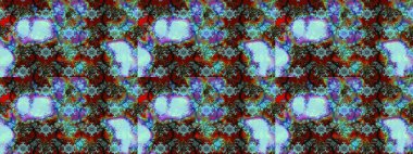 Klasik çiçek tasarımı elementleri. Mavi ve kahverengi kıvırcık çiçekler mavi ve kahverengi renklerde şekillenir. Raster illüstrasyonu.