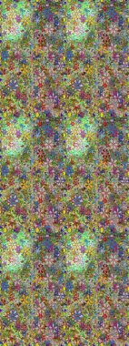 Renkli Bahar Temalı Kusursuz Arkaplan. Raster illüstrasyonu. Düz Çiçek Elementleri Tasarımı. Kusursuz çiçek deseni. Güzel kumaş deseni. Asya tekstil tarzında.