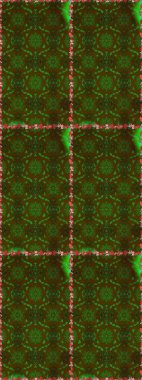 Düz Çiçek Elementleri Tasarımı. Renkli Bahar Temalı Kusursuz Arkaplan. Sevimli çiçek raster deseni. Kahverengi ve yeşil renkte çiçekler.