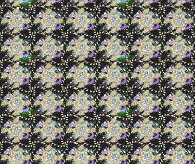 El çizimi Raster çizimi. Karalama elementleri. Çizim çiçek deseni duvar kağıdı, web sitesi arkaplanı, paket kağıdı, davetiye, broşür, pankart veya web sitesi için kullanılabilir.