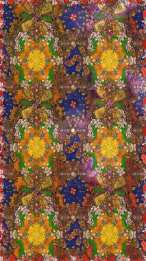 Ev dekoru. Paisley el çizimi elementler. Fantezi çiçekli eskiz deseni, doğal duvar kağıdı, çiçek desenli kıvrımlı illüstrasyon.