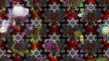 Raster illüstrasyonu. Küçük çaplı çiçeklerdeki basit şirin desenler. Tekstil veya kitap kapakları, imalat, duvar kağıtları, baskı, hediye paketi ve yapıştırma kitabı için çiçek eskiz geçmişi.