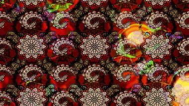 Raster. Renkli Bahar Teması eskiz kalıbı. Düz Çiçek Elementleri Tasarımı.