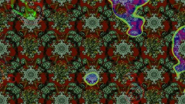 Raster illüstrasyonu. Kumaş, tekstil, duvar kağıdı baskısı için. Raster. Eski usul. Eskiz geçmişi. Tomurcukları çiçekli sevimli çiçek deseni..